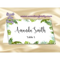 Tropical Place cards,Greenery escort cards,(113w)